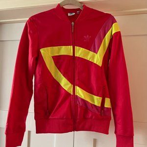 ADIDAS pink and yellow zip up